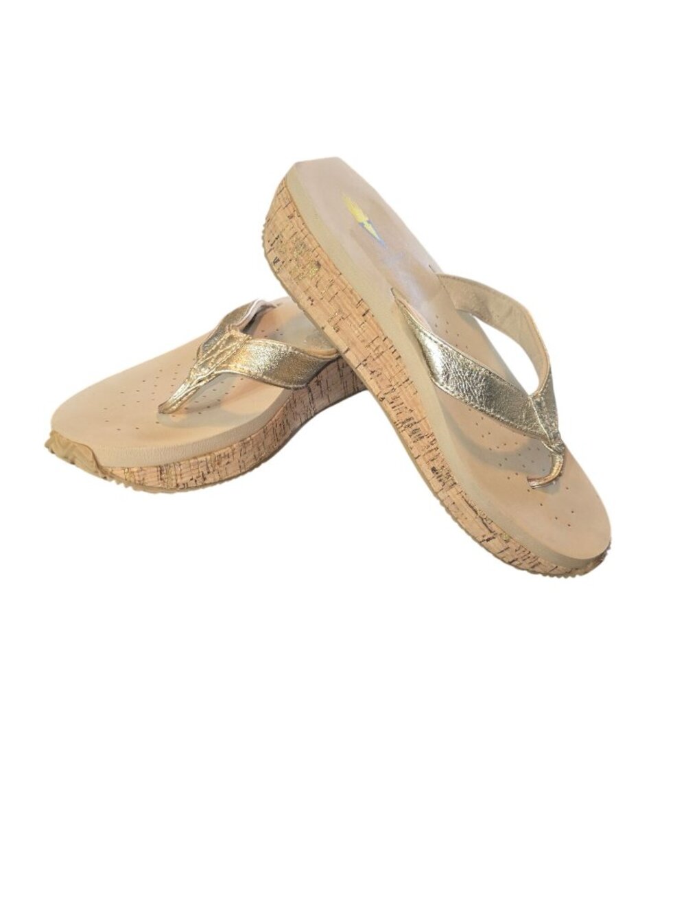 Volatile Neville Women's Gold Wedge Cork Sandals Size 9